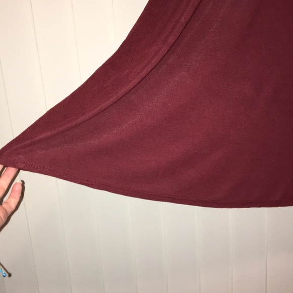 Mossimo Short Sleeve Burgundy Flare Dress - Picture 4 of 8